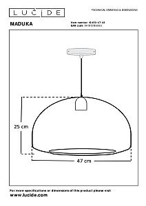 Светильник подвесной Lucide Maduka 10450/47/43