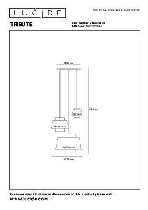 Светильник подвесной Lucide Tribute 21435/13/38