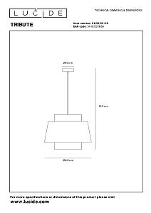 Светильник подвесной Lucide Tribute 21435/60/38