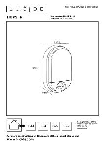 Уличный настенный светильник Lucide Hups Ir 22864/10/30