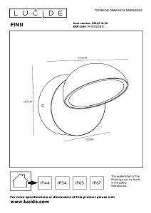 Уличный настенный светильник Lucide Finn 22865/12/30