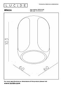 Светильник потолочный Lucide Braga 23173/01/96