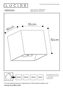 Уличный настенный светильник Lucide Vertigo 27250/06/31