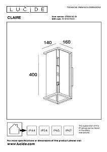 Уличный настенный светильник Lucide Claire 27883/02/31