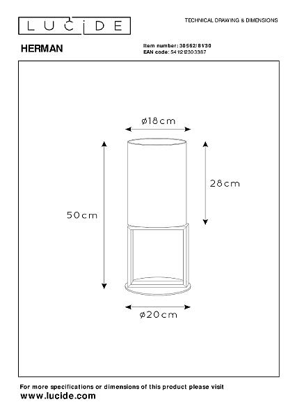 Настольная лампа Lucide Herman 30562/81/30