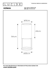 Настольная лампа Lucide Herman 30562/81/38