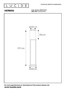 Торшер Lucide Herman 30762/81/30