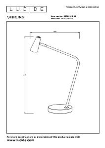Настольная лампа Lucide Stirling 36620/03/30