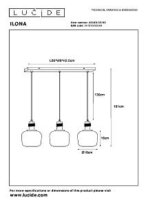 Светильник подвесной Lucide Ilona 45408/03/62