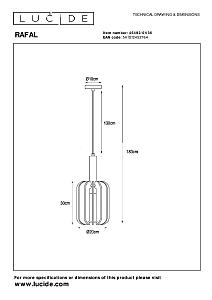 Светильник подвесной Lucide Rafal 45492/01/36