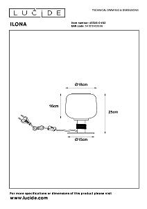 Настольная лампа Lucide Ilona 45508/01/62