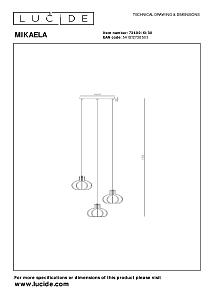 Светильник подвесной Lucide Mikaela 73400/13/30