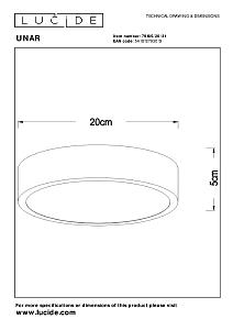 Светильник потолочный Lucide Unar 79185/20/31
