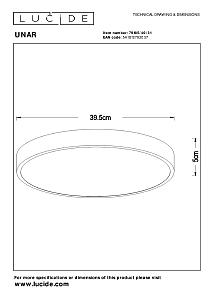 Светильник потолочный Lucide Unar 79185/40/31