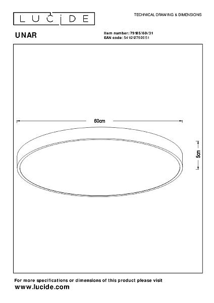 Светильник потолочный Lucide Unar 79185/60/31