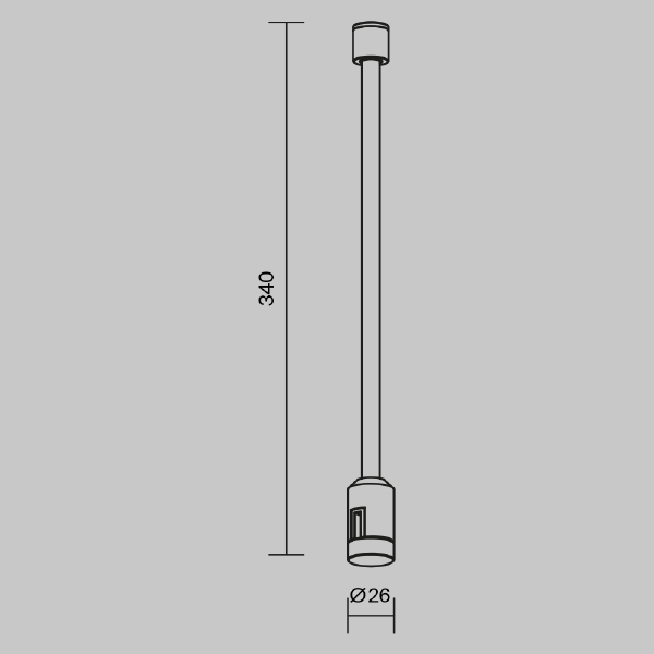 Крепление потолочное 340 мм Flexity Maytoni Accessories for tracks Flexity TRA200C-L350-11B