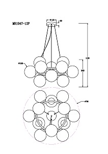 Подвесная люстра MyFar Aerton MR1947-12P