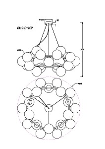 Подвесная люстра MyFar Aerton MR1949-20P