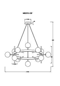 Подвесная люстра MyFar Robert MR2331-12P