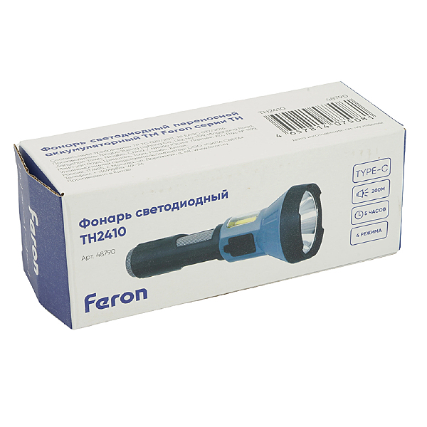 Фонарь с аккумулятором Feron TH2410 48790