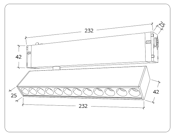 Трековый светильник Ambrella Magnetic 220V GL1342