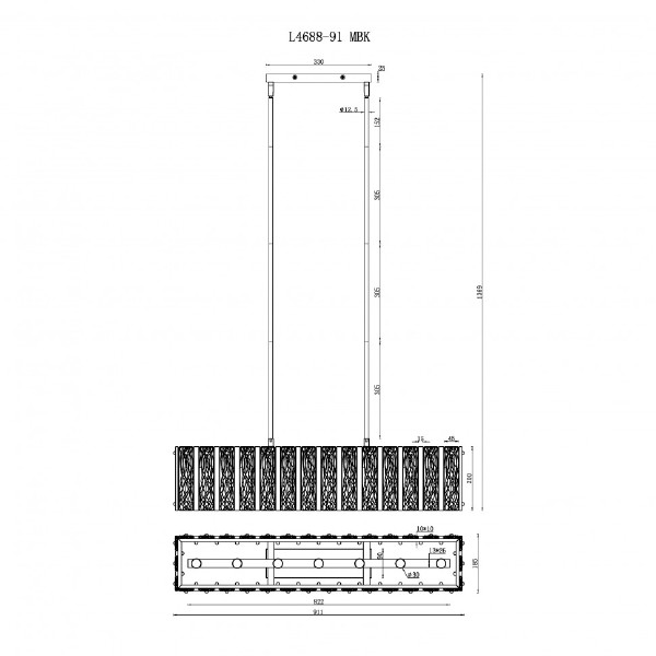 Люстра на штанге iLamp Panorama L4688-91 MBK