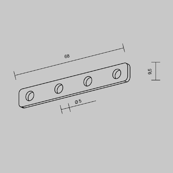 Комплект прямых соединителей для демпферного шинопровода, 4 шт Maytoni Accessories for tracks Exility TRA034D-C-42S