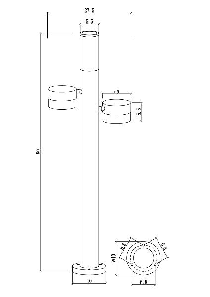 Уличный наземный светильник Arte Lamp Budapest A2360PA-3BK