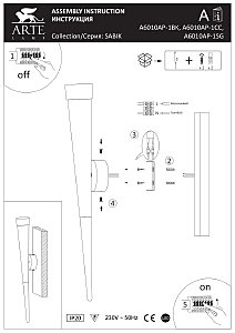 Настенное бра Arte Lamp Sabik A6010AP-1SG