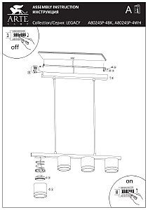 Светильник подвесной Arte Lamp Legacy A8024SP-4WH