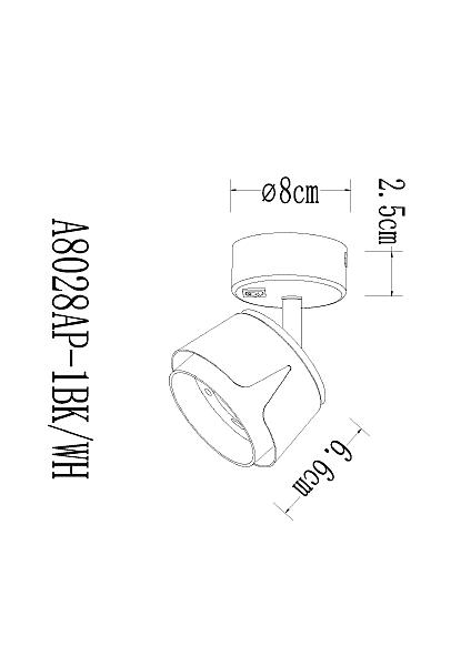 Светильник спот Arte Lamp Amaks A8028AP-1BK