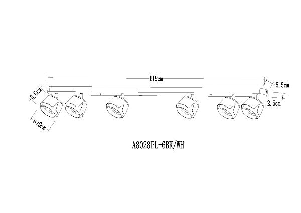 Светильник спот Arte Lamp Amaks A8028PL-6WH