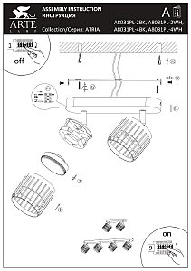 Светильник спот Arte Lamp Atria A8031PL-2BK