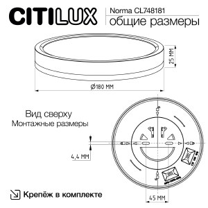 Светильник потолочный Citilux Norma CL748181