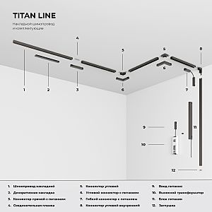 Декоративная накладка для шинопровода Elektrostandard Line Magnetic Titan Line Декоративная накладка для шинопровода (20см) (титан) 85232/00