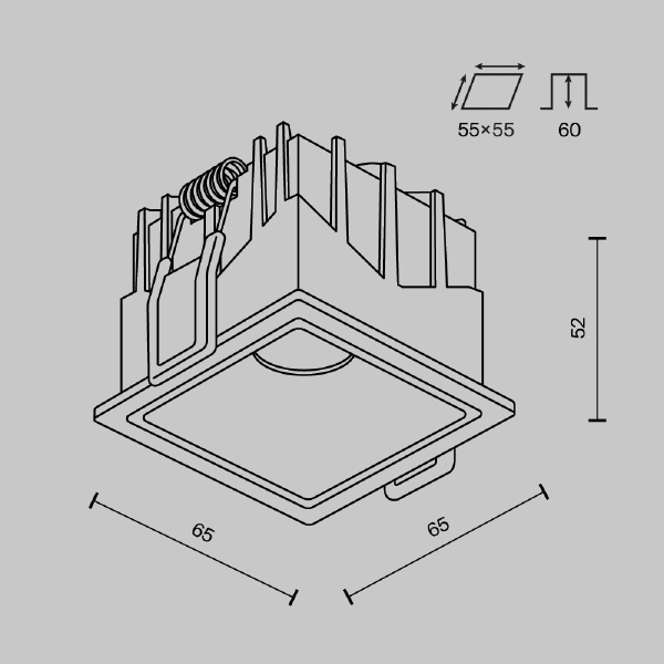 Встраиваемый светильник Maytoni Alfa Led DL043-01-10W3K-SQ-W-1