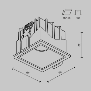 Встраиваемый светильник Maytoni Alfa Led DL043-01-10W3K-SQ-W-1