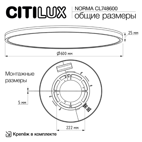 Светильник потолочный Citilux Norma CL748600