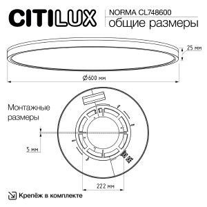 Светильник потолочный Citilux Norma CL748600