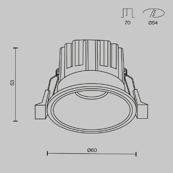 Встраиваемый светильник Maytoni Round DL058-7W2.7K-B