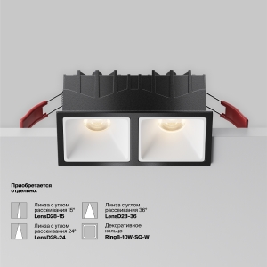 Встраиваемый светильник Maytoni Alfa LED DL043-02-10W3K-SQ-B-1