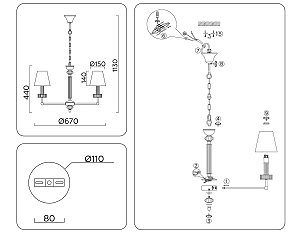 Подвесная люстра Ambrella Heigh Light LH71001