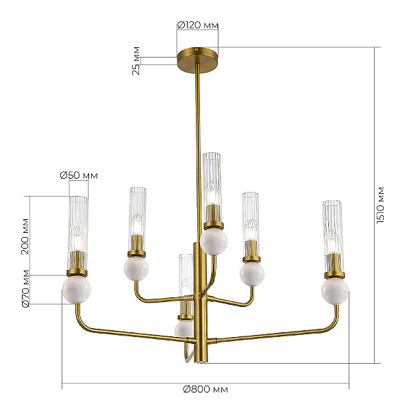 Люстра на штанге ST Luce Medea SL1244.303.06