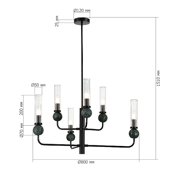 Люстра на штанге ST Luce Medea SL1244.403.06