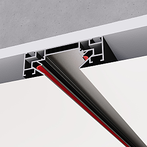 Профиль для монтажа однофазного шинопровода в натяжной потолок ST Luce Однофазная трековая система ST045.439.02