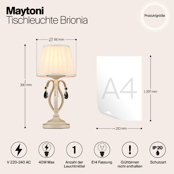 Настольная лампа Maytoni Brionia ARM172-01-G