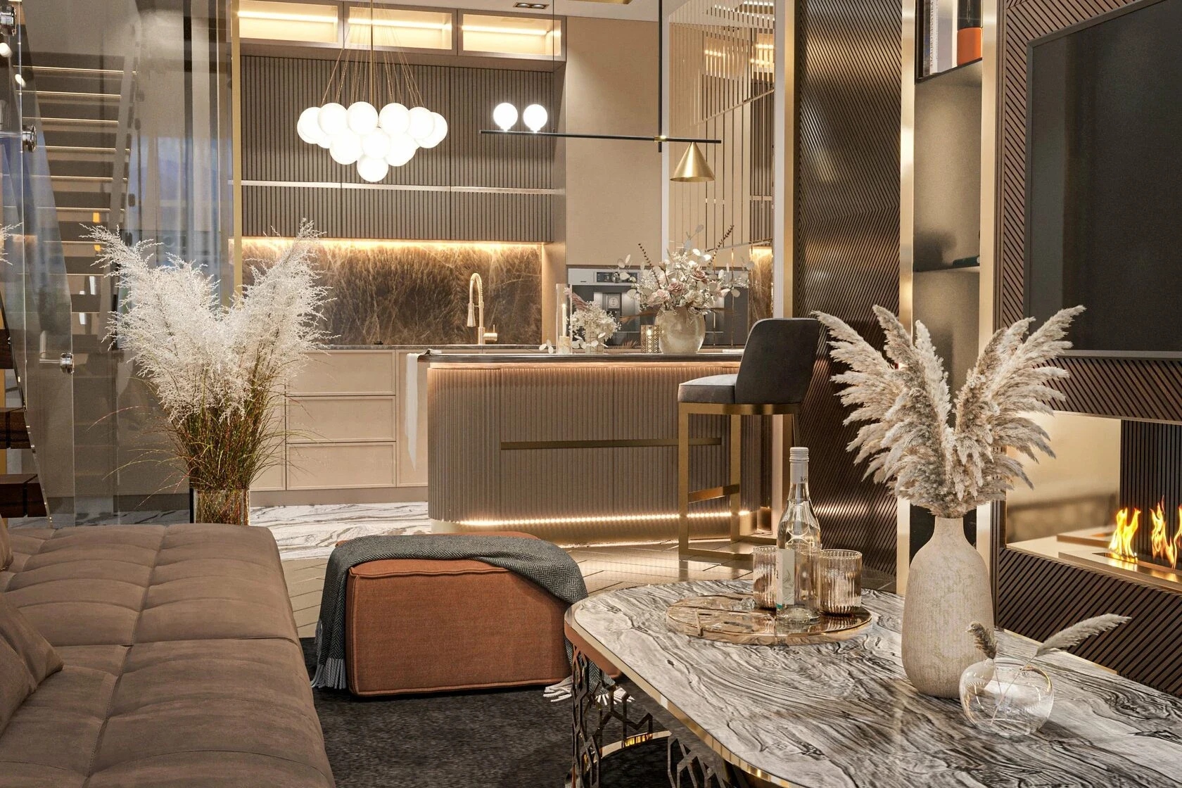 4-комнатная квартира в стиле ар-деко с элементами неоклассики