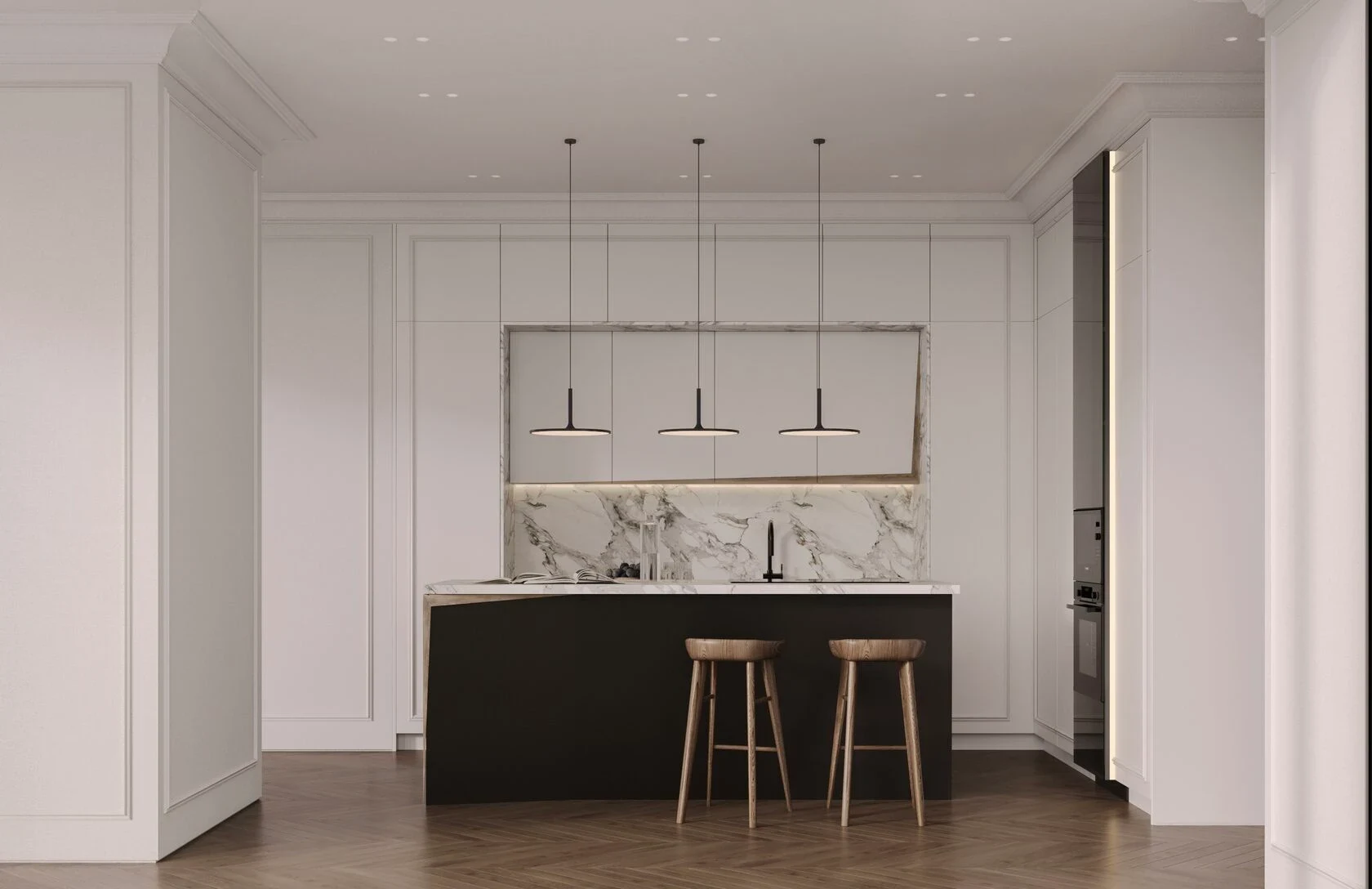 Детальная проработка нестандартной корпусной мебели