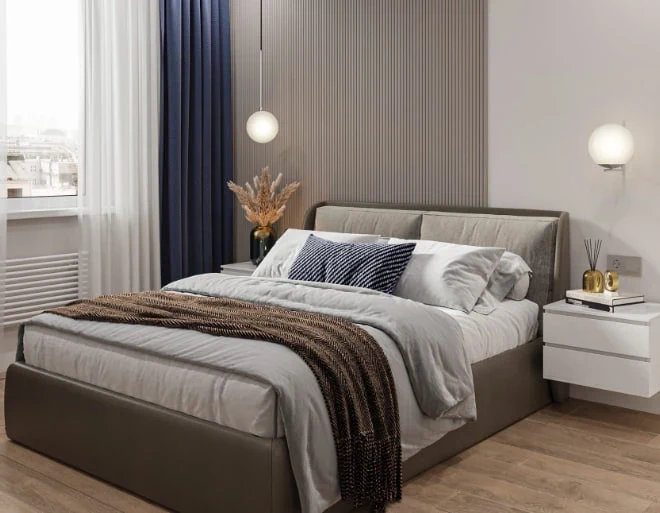 Проект квартиры с акцентами синего цвета