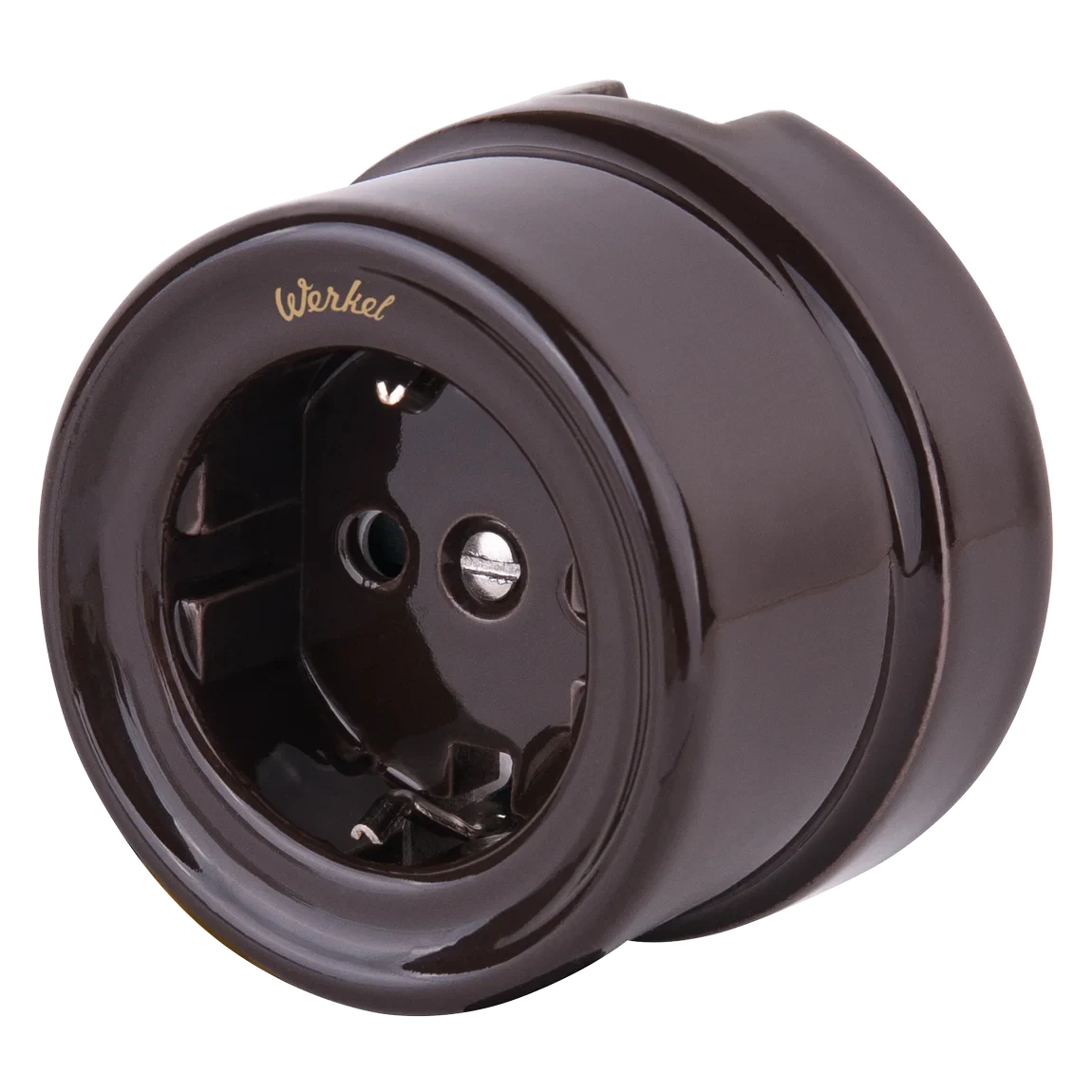 Розетка Werkel WL18-03-01/ Розетка с заземлением (коричневый) Ретро